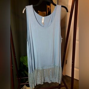 Womens Plus Size 3XL Blue Paisley Grace Tunic